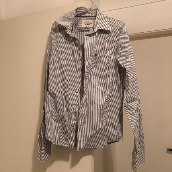 Camisa abercrombie azul listras largas