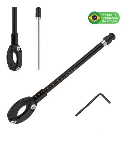 Antena corta pipa moto retrátil anti cerol guidao aço inox