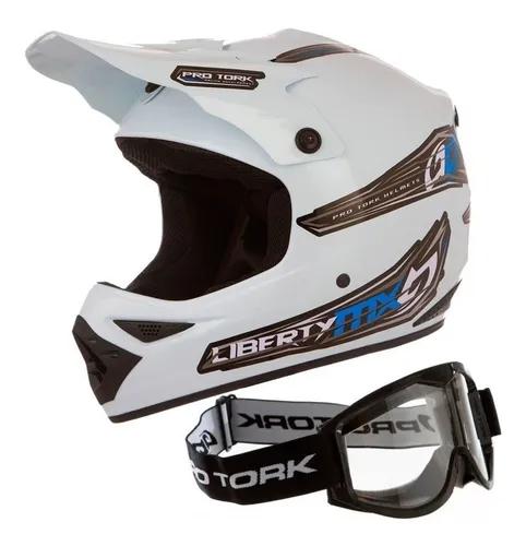 Capacete Motocross Protork Mx Pro Trilha Offroad Óculos 788