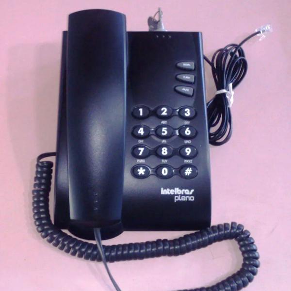 Telefone Intelbras Com Fio Pleno Preto Com Chave Usado