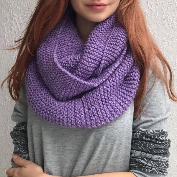 cachecol scarf azaleia lilás 2 voltas em tricô gola