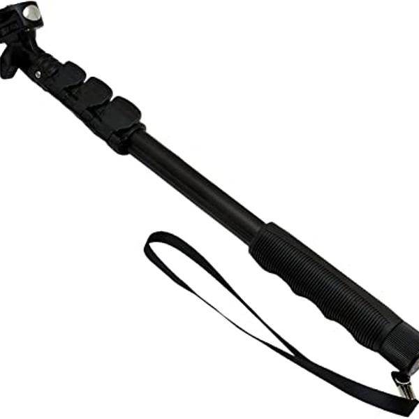 Monopod retrátil para selfie/ pau de selfie de 1,2m, preto.