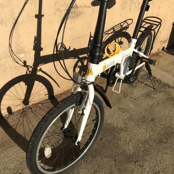 bicicleta dobrável, câmbio 7 marchas, semi nova, marca