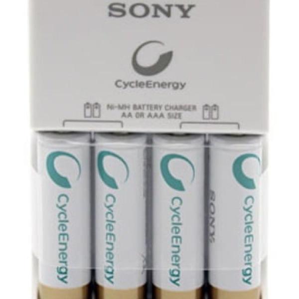 Carregador de pilhas sony c/ 4 pilhas aa 2500mah original