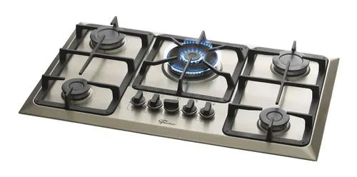 Cooktop inox 5 bocas a gás tripla chama infinity 23678