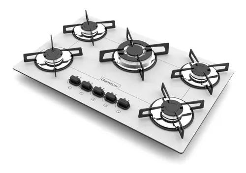 Fogão cooktop chamalux tripla chama 5 bocas branco bivolt