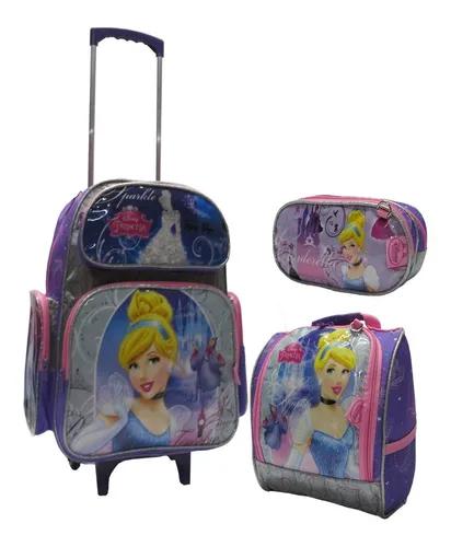 Mochila G Cinderela Princesa Rodinha Escolar Infant Kit 2019