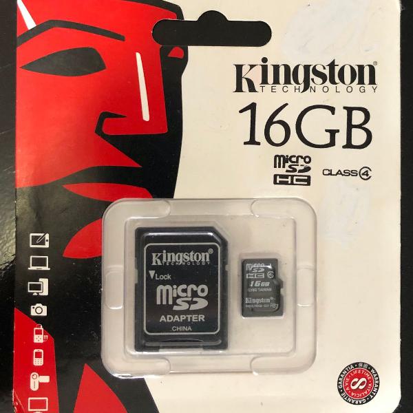 Cartão micro sd 16gb com adaptador