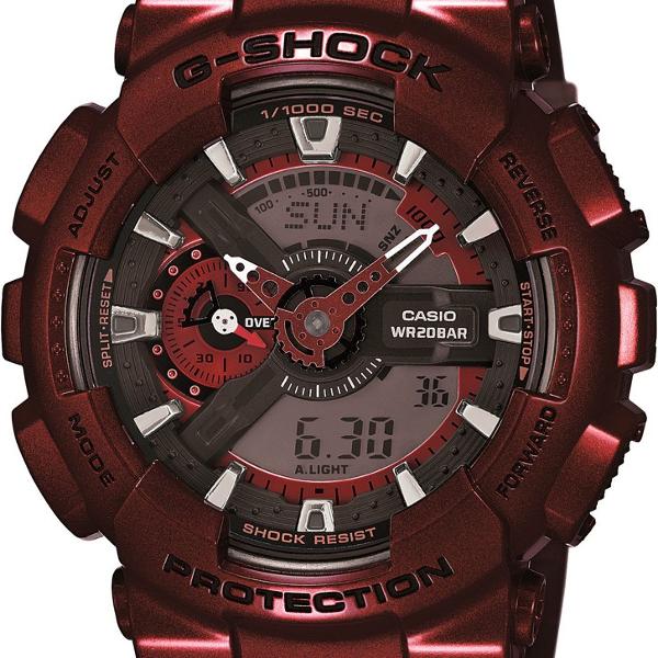 Relogio Casio G-shock Neon Vermelho (Bordô) Metalic