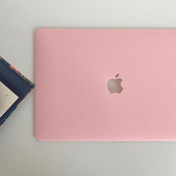 Case capa macbook pro 13&quot; a1708/a1706/a1989) rosa chiclete