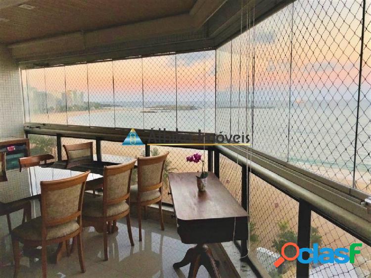 Apartamento frente mar na praia da costa de 3 quartos 1 suíte com 180 m²