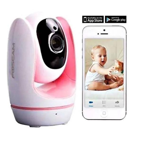 Babá eletrônica wireless foscam fosbaby rosa