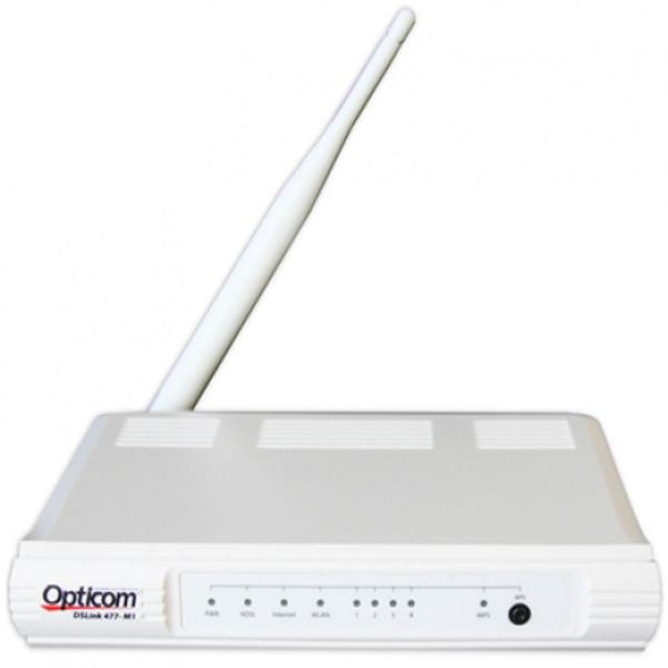 Modem e roteador wireless opticom 150mbps dslink 477-m1