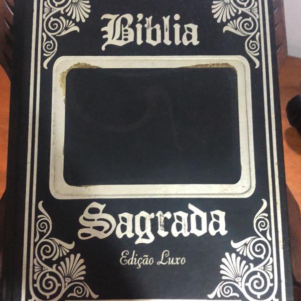 Bíblia sagrada - capa de couro e ilustrada