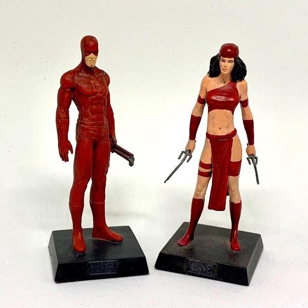 Miniaturas marvel casal demolidor e elektra