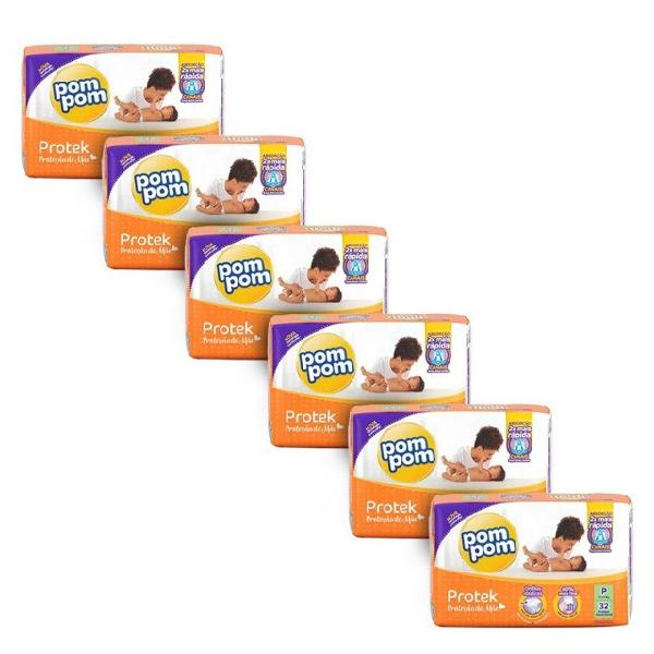 Fralda Infantil PomPom Proteção de Mãe Jumbo - 6 Pacotes