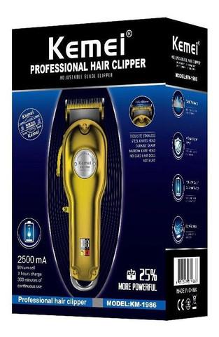 Máquina De Cortar Cabelo Profissional Com Display Kemei