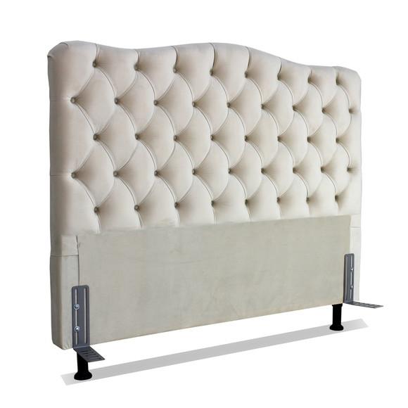 Cabeceira de Cama Box Casal 138cm Larhome Dunas Suede Veludo