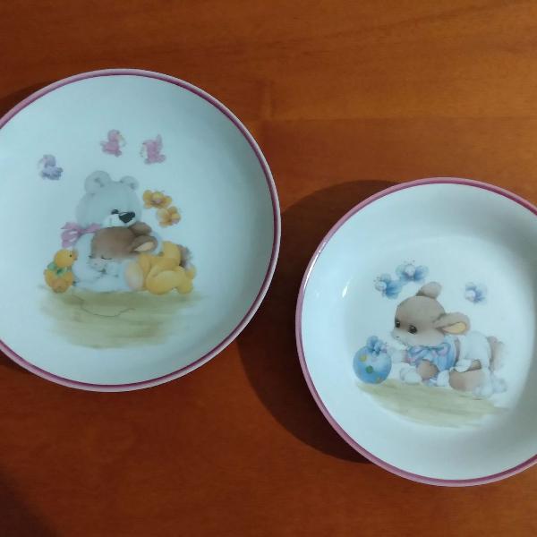 Pratos de porcelana para crianças