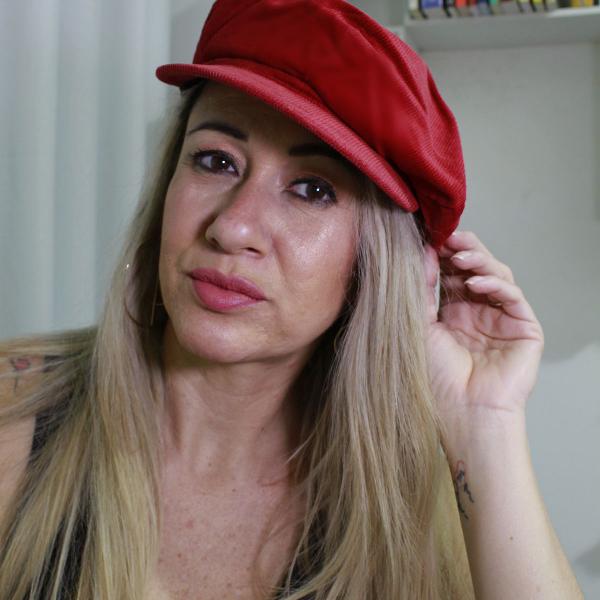 Boina gorro feminina chapéu vermelho