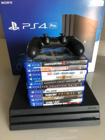 PS4 Pro + 12 jogos físicos