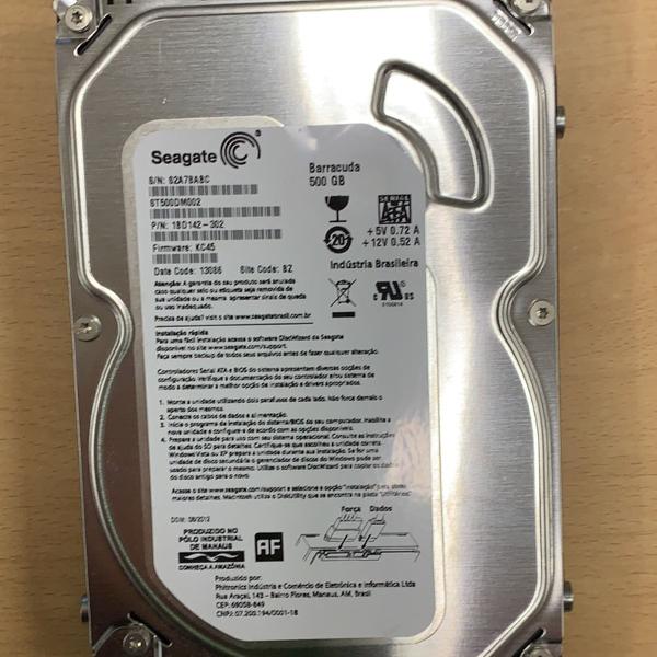 Disco rígido interno hd seagate barracuda 500gb sata