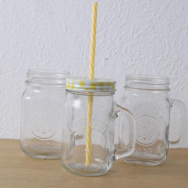 Conjunto 3 canecas mason jar