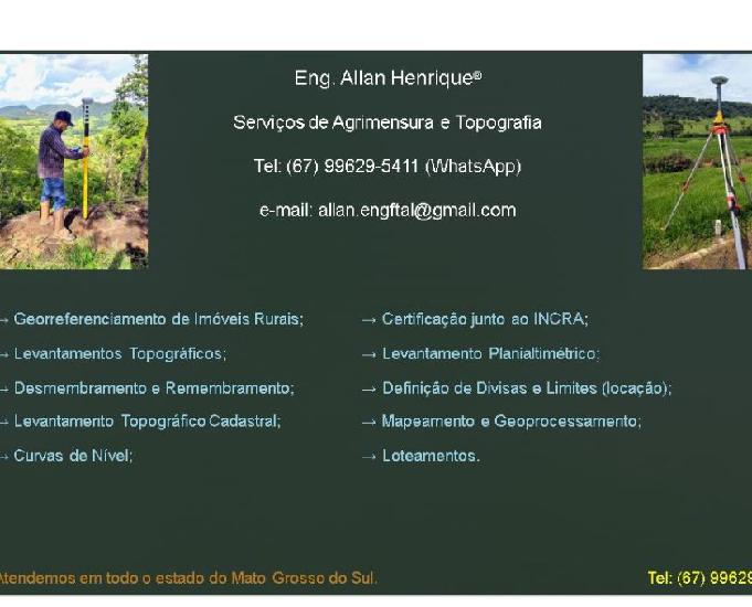 Eng. allan henrique - topografia e ambiental