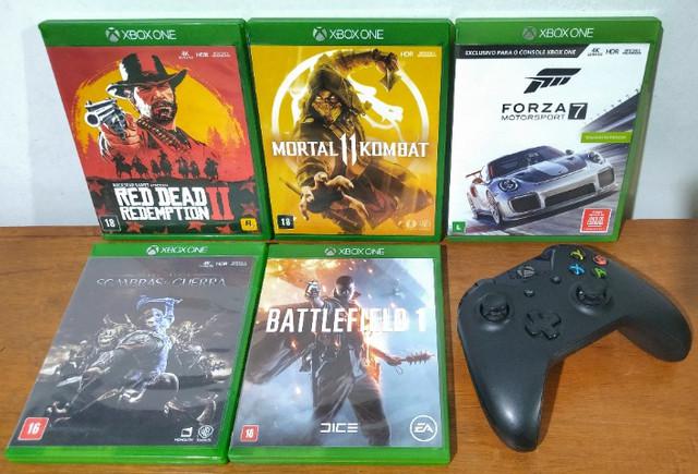 Combo xbox one (manete original + 5 jogáços). parcelo 12x