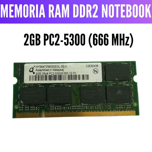 Memória ram ddr2 notebook 2gb pc2-5300 (666 mhz)