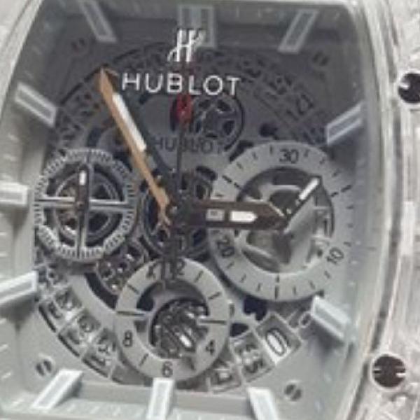 Relogio hublot transparente, funcional