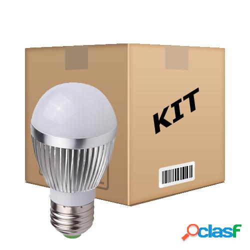 Kit 10 lâmpadas led superled 5w bulbo bivolt e27 branco frio