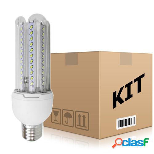 Kit 10 Lâmpadas super Led 9W Econômica Bivolt E27 Branco Frio