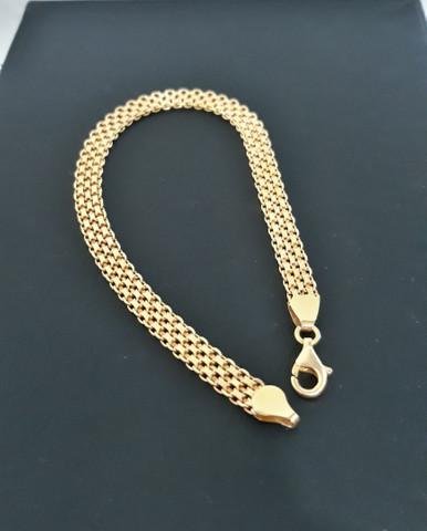 Prata italiana 925 - pulseira nova - banhada a ouro