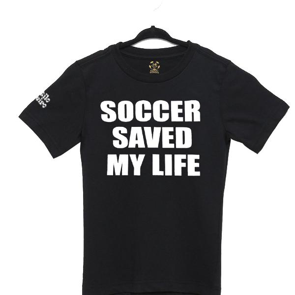 Camiseta masculina soccer saved my life estilo boleiro cor