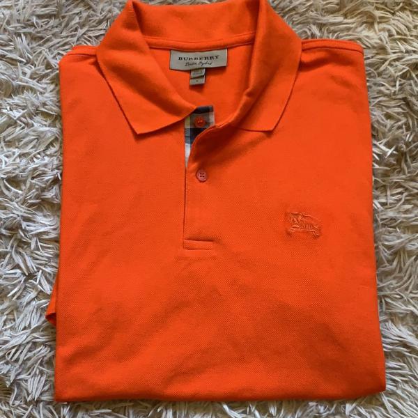 camisa polo burberry london england royal orange