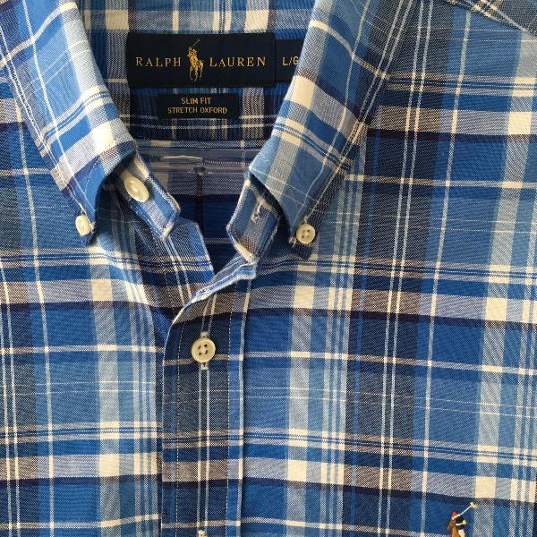 camisa quadriculada autêntica ralph lauren g