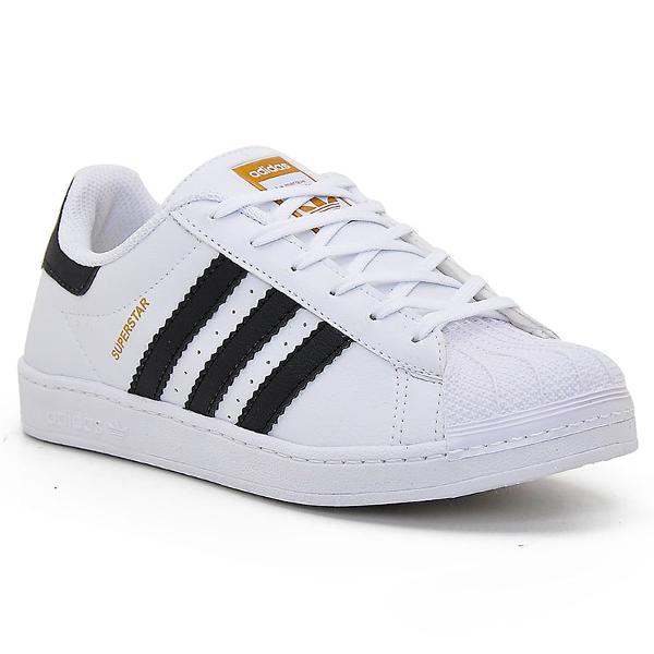 tênis adidas superstar branco com preto / cano baixo /