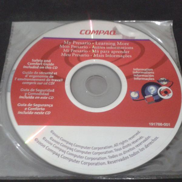 Cd original raro: compaq presário / recovery cd #