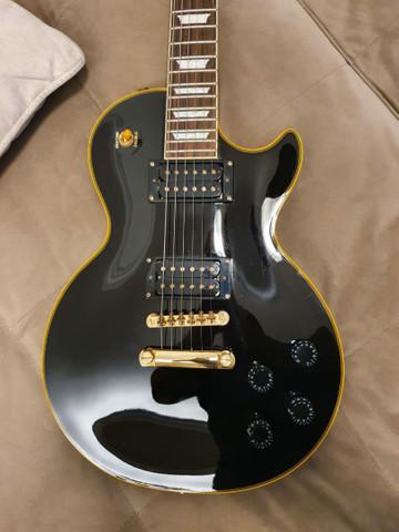 Guitarra epiphone les paul custom classic black - limited em