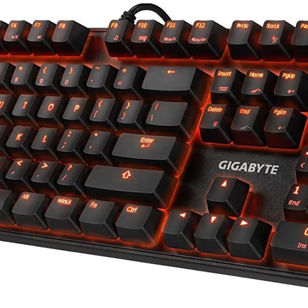 Teclado mecânico gamer gigabyte force k85 rgb switch red