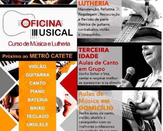 Aulas de Violão, guitarra, baixo, cavaquinho, canto e