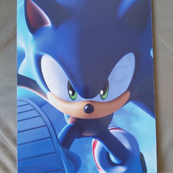 Placa decorativa sonic - 21 x 30cm com acabamento em mdf