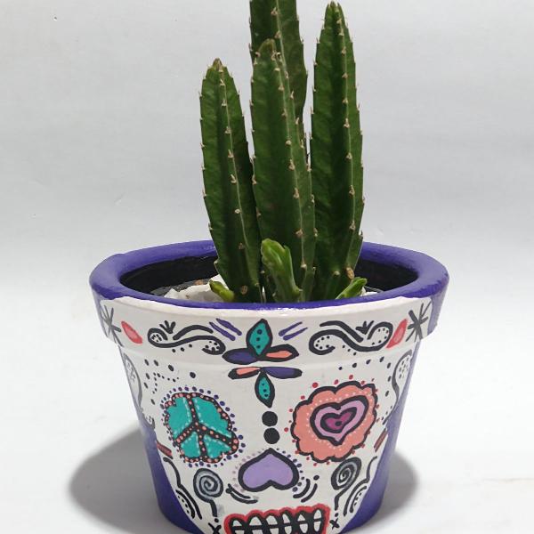 Vaso decorativo caveira mexicana