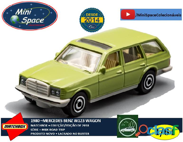 Matchbox 1980 mercedes benz w123 wagon cor verde 1/64