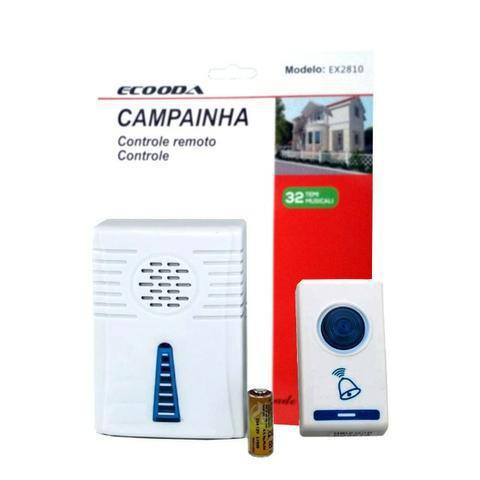 Campainha Sem Fio 32 Toques Led Wireless Bivolt 100 Metros