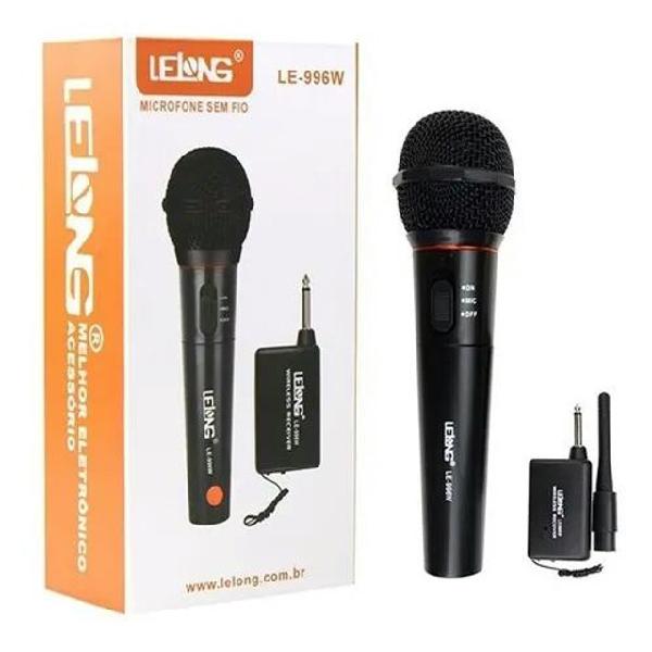 Microfone le996w sem fio lelong vocal festas e palestras