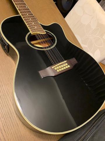 Violao eletroacustico condor mod cs 85 preto 12 cordas aço