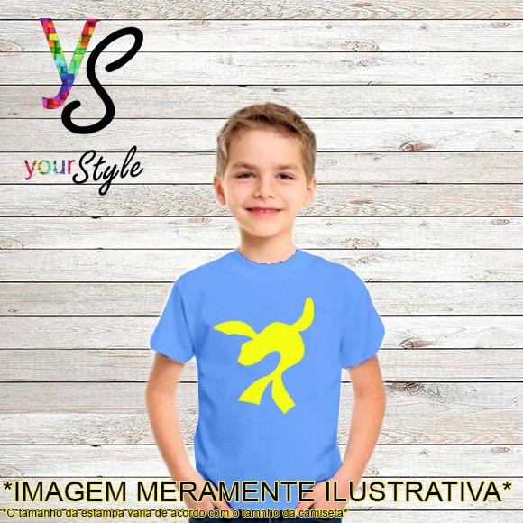 Camiseta Infantil azul Luccas Neto foca amarela