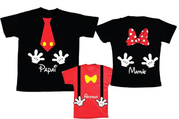 Camisetas personalizadas para aniversario do mickey e minnie